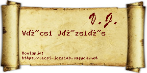Vécsi Józsiás névjegykártya